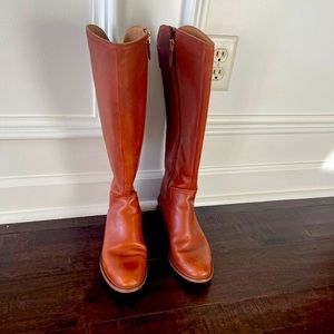 Franco Sarto leather upper L-Henrietta riding boots in color scotch(cognac).